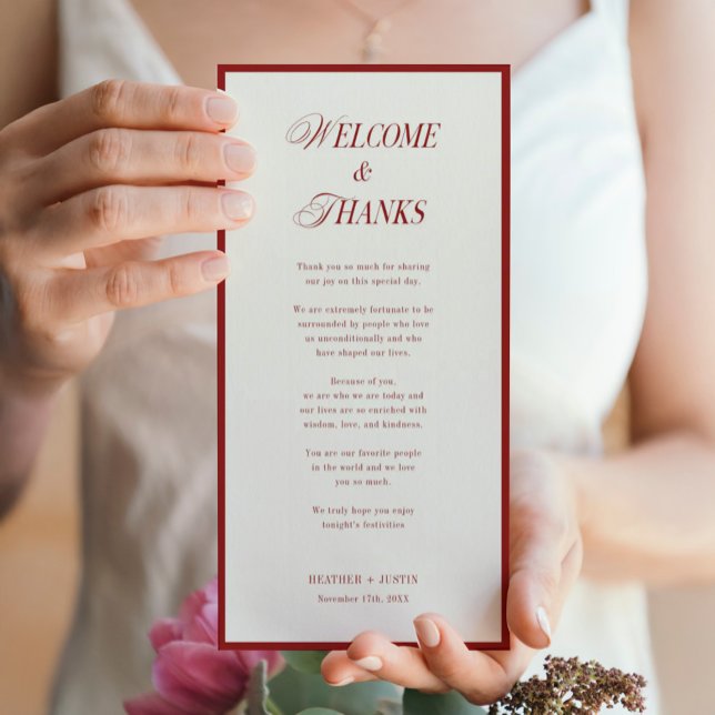 Red Welcome et Merci Mariage classique (Créateur téléchargé)