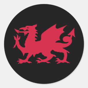 Red Welsh Dragon Classic Round Sticker