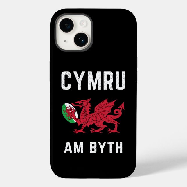 Red Welsh Dragon Cymru Roots Rugby Fan Wales Flag Case-Mate iPhone Case (Back)