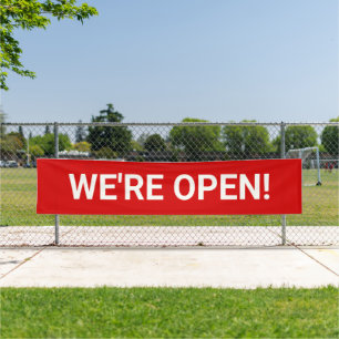 Red We're Open Business Banner