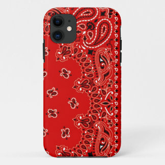 Red Western Bandana Scarf Fabric Wrap iPhone 11 Case