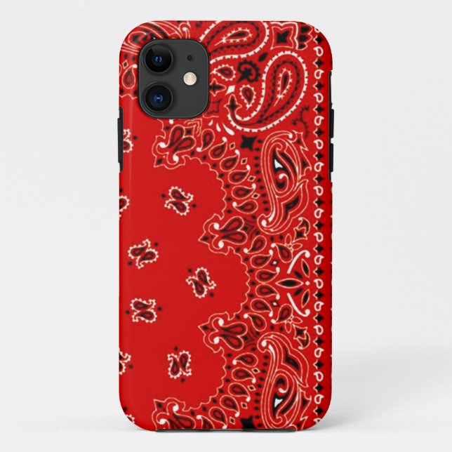 Red Western Bandana Scarf Fabric Wrap Case-Mate iPhone Case (Back)
