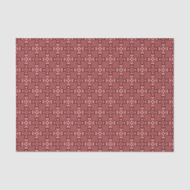 Red Western Brand Inspired Bold Retro Cowboy Tissue Paper (Front)