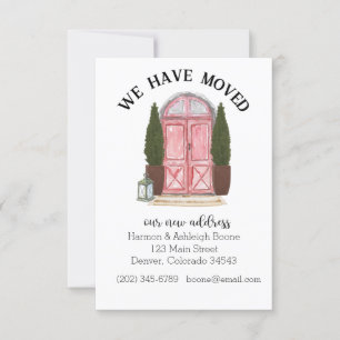 Red We've Moved Moving Announcement