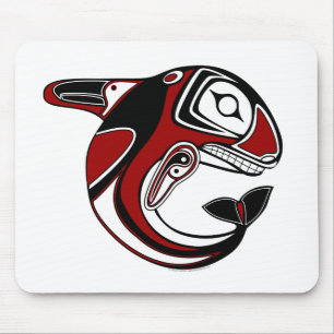 Red Whale Totem Mousepad