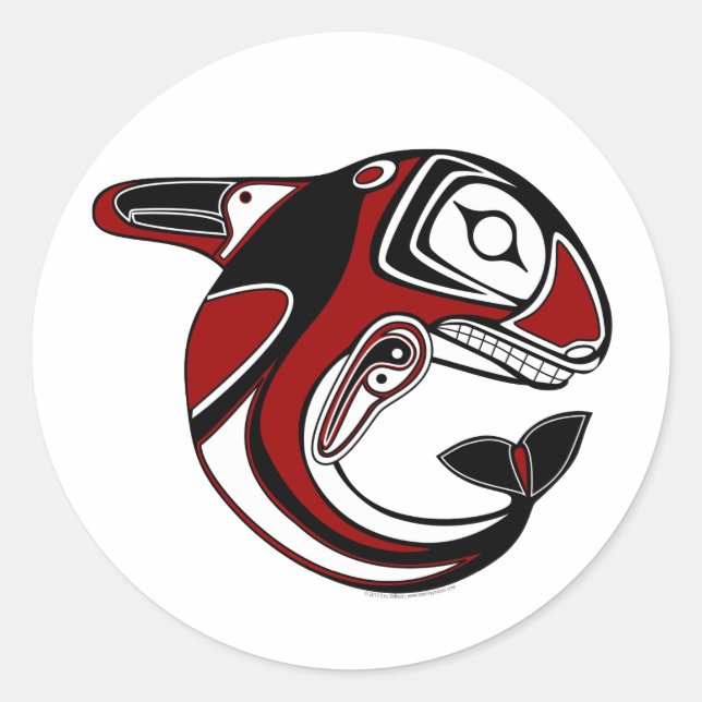 Red Whale Totem Stickers (Front)