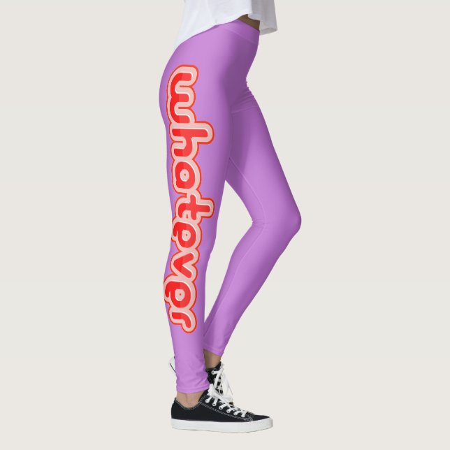 Red Whatever Text Leggings (Right)