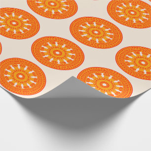 Red Wheel of Dharma (Buddhist Art) Wrapping Paper