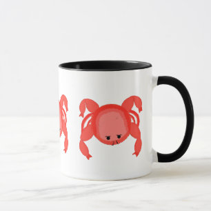  Red Whimsical Crabs Beady Eyes Mug