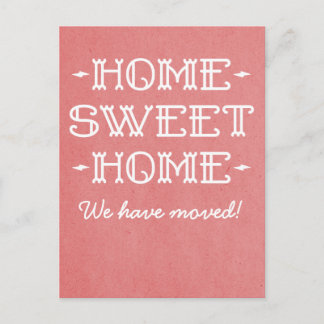 Red Whimsical Home Sweet Home Postcard