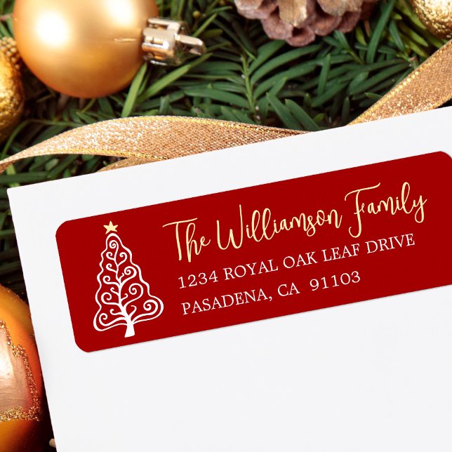 Red Whimsical Playful Christmas Tree Bold Script (Creator Uploaded)
