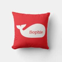 Red Whimsical Whale Personalized Children's