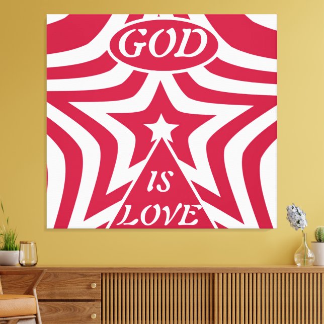 Red Whirl Pattern Canvas Print: Intricate Art (Insitu(LivingRoom))