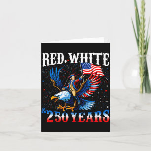Red White 250 Years Birthday USA for Men Women 4th Card