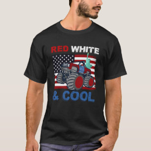 Red White 4th of July Cool Monster Truck USA Ameri T-Shirt