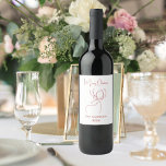 Red white abstract reindeer modern Christmas Wine Label<br><div class="desc">White background,  and a red abstract one line reindeer.  Personalize and add a name and year. Text: Merry Christmas</div>