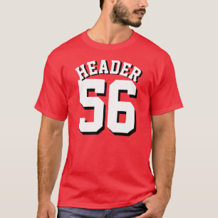 Red & White Adults   Sports Jersey Design T-Shirt