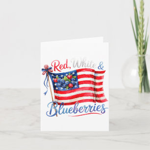 Red White & Blueberries Coquette Flag Bow Men Card