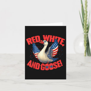 Red White &amp; Goose Retro 4th Of July Patriotic  Card