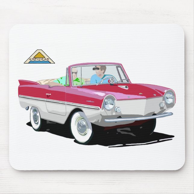 Red-White Amphicar Mouse Pad (Front)