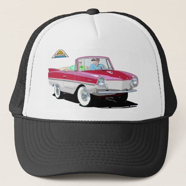 Red-White Amphicar Trucker Hat (Front)