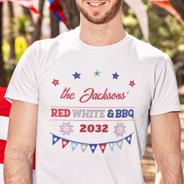 Red white and BBQ 4th july patriotic fireworks T-Shirt (Creator Uploaded)
