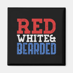 Red White And Bearded Funny 4th Of July Pride Patr Magnet