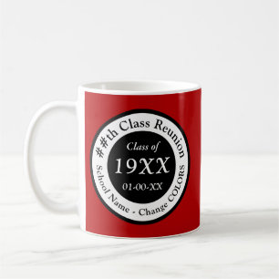 Red, White and Black Class Reunion Gift Ideas Coffee Mug