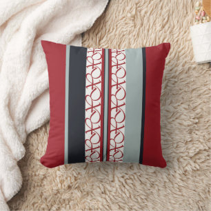 Red, White and Black Classy Throw Pillow