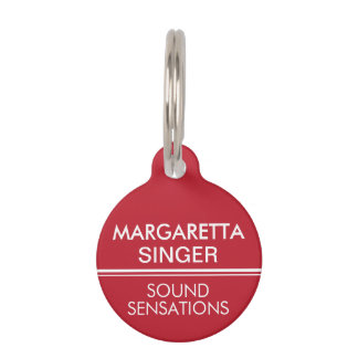 Red, White, and Black Key Ring Performer Bag Tag