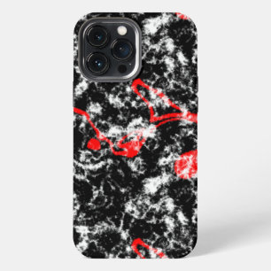 Red, White and Black Marble Abstract iPhone 13 Pro Max Case