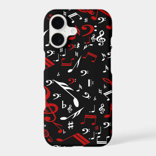 Red White and Black Musical Notes