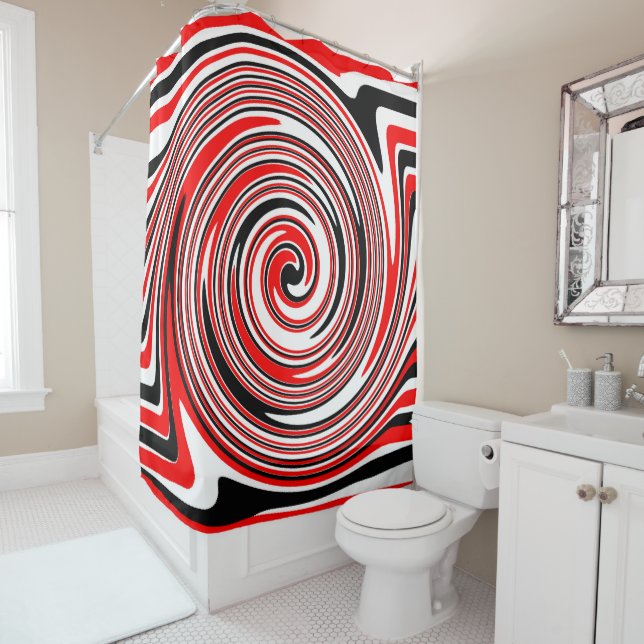 Red white and black psychedelic design (In Situ)