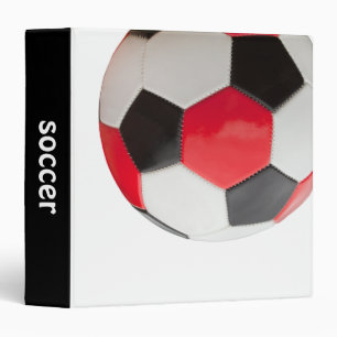 Red White and Black Soccer Ball on White, Binder