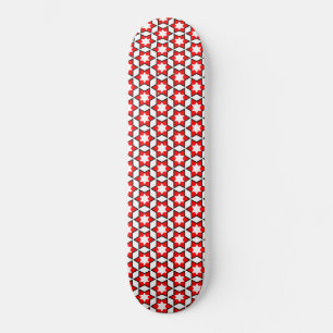 Red White and Black Star pattern   Skateboard
