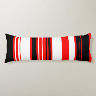 Red white and Black Stripes Body Pillow