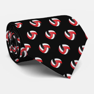 Red, White and Black Volleyball Tie