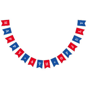 Red White and Blue 4th of July Party Bunting Flags