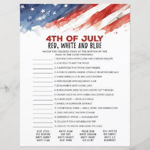 Red, White and Blue 4th of July Party Game