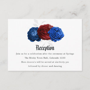 Red White and Blue 4th of July Wedding Reception Enclosure Card