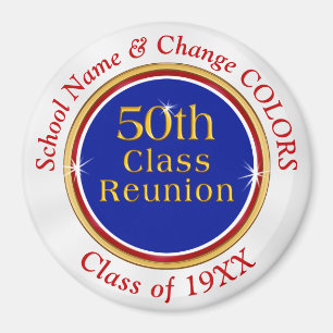 Red White and Blue, 50th Class Reunion Souvenirs Magnet