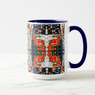 Red, White and Blue Abstract Mug