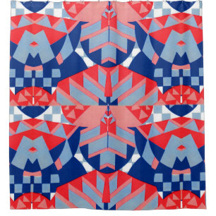 red white and blue abstract print #1
