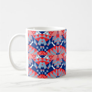 red white and blue abstract print #1 coffee mug
