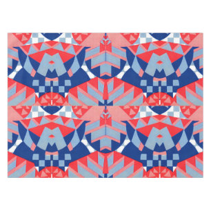 red white and blue abstract print #1 tablecloth