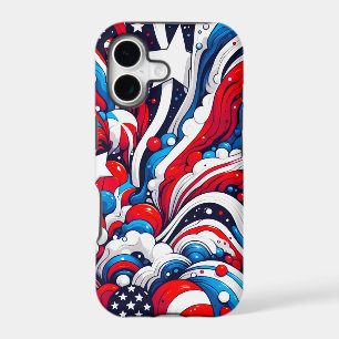 Red, White and Blue Abstract US Flag Patriotic