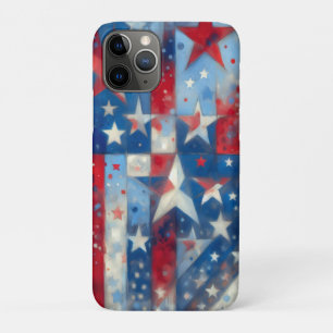 Red, White and Blue Abstract US Flag Patriotic  iPhone 11 Pro Case