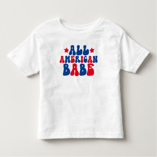 Red white and blue all american babe Retro Toddler T-shirt