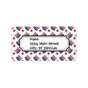 Red White and Blue All American Pattern Label