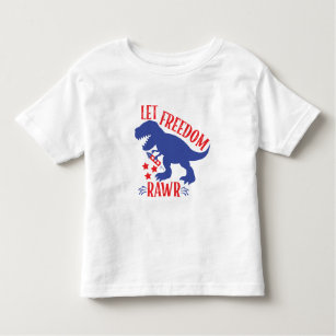 Red white and blue american dinosaur t-rex toddler t-shirt